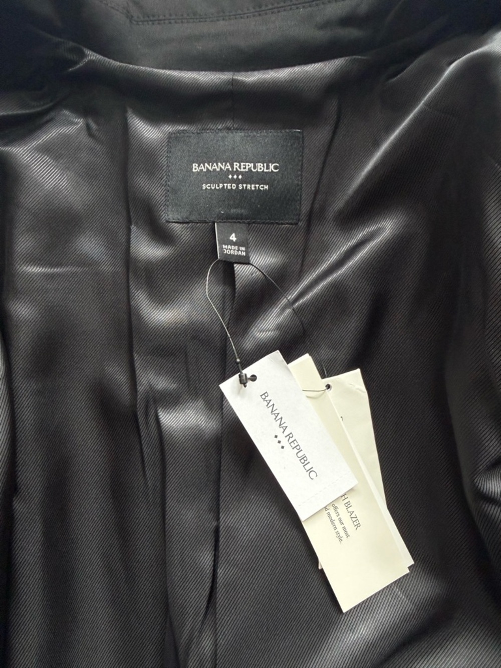 NWT Banana Republic Sculpted Stretch Blazer Black Size 4 - Picture 7 of 10